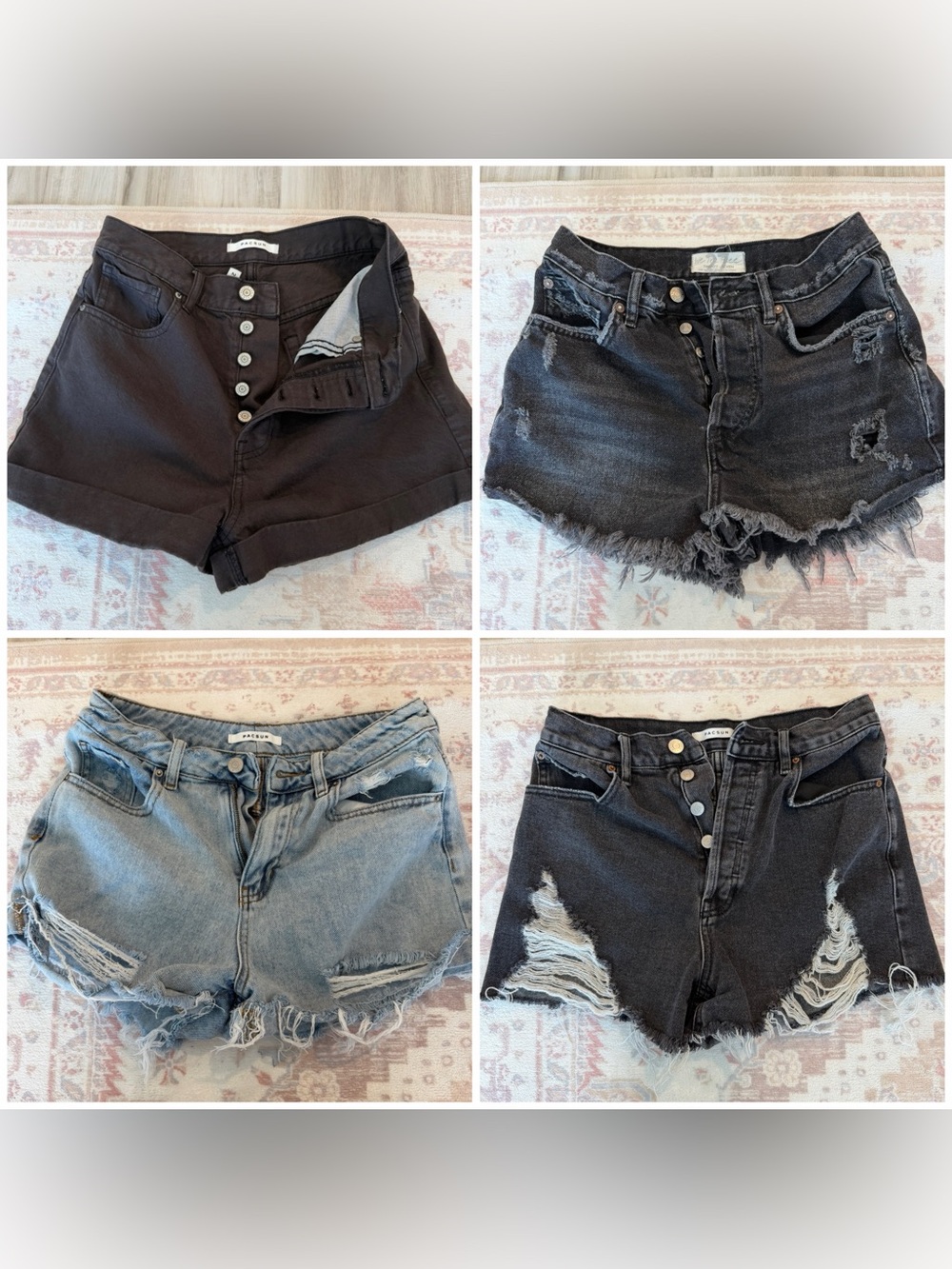 4 Pack Bundle of Jean Shorts: Pacsun + Free People